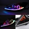 2pcs RGB Car LED Daytime Running Lights Strip Waterproof Colorful With Flowing Yellow Decorative Headlight Turn Signal Light 12V