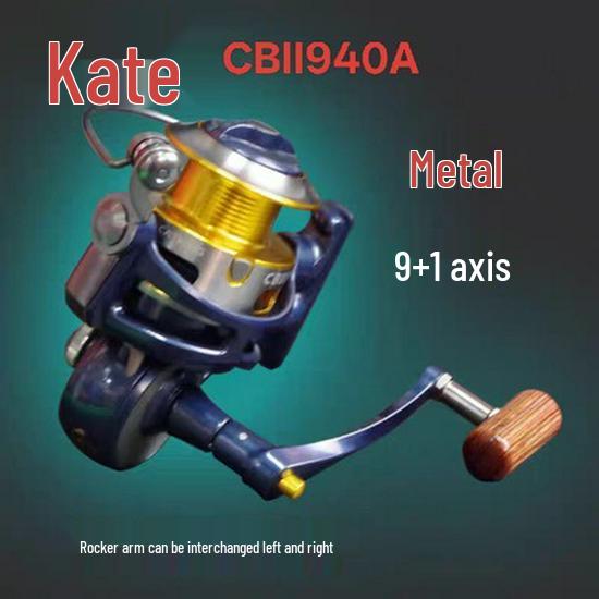 Kate Blue CB11940 Spinnfischrolle mit 10 Kugellagern