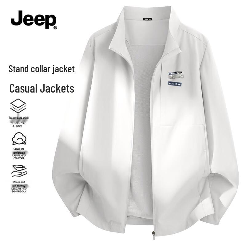 

Jeep Men s Stand Collar Lightweight Breathable Mesh Jacket L