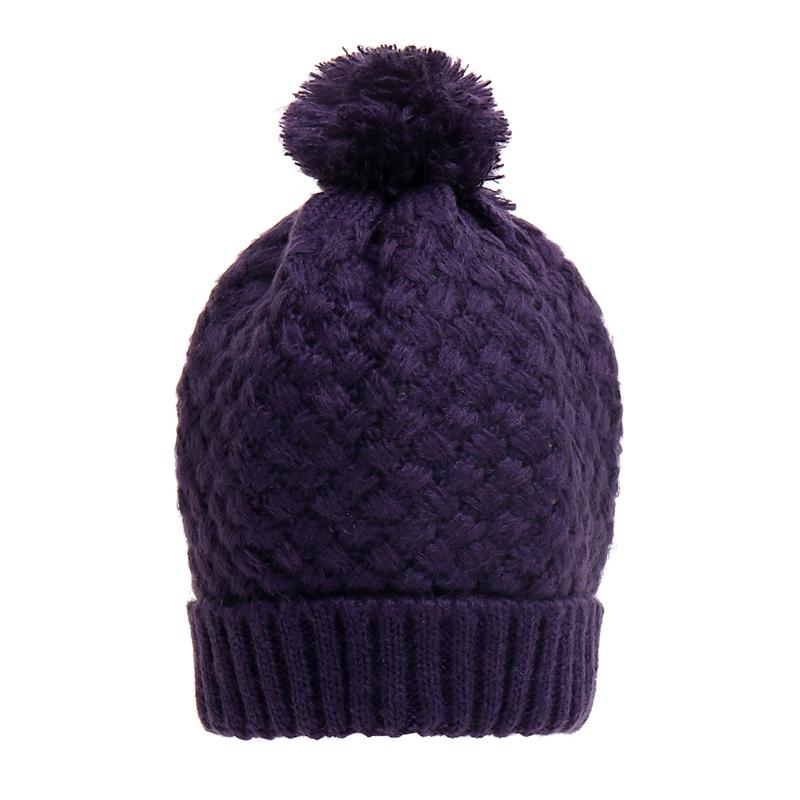 Winter Velvet Corn Hat Cute Wool Ball Solid Color Knitted Hat Warm Toe Cap Women'S Wool Hat Versatile