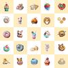 50 Donuts Mix And Match Small Animals Stickers Ice Cream Toast Milk Tea Creative Food Stickers Asia