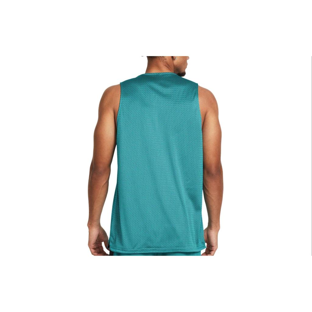 Under Armour Baseline Letter Print Breathable Soft Round Neck Sleeveless Vest Men Tops Emerald 1386059-464