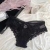 Bow Lace Flower Panties Transparent Women Underwear Sweet French Style Briefs  Gifts
