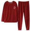 Couple Pajamas Autumn And Winter Half Fleece Women'S Red Natal Year Wedding Newlywed Men'S Winter Coral Fleece Suit
