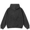 Streetwear Japanese Robot Graphic Side Pockets Pullover Unisex Oversized Washed Black Hoodie