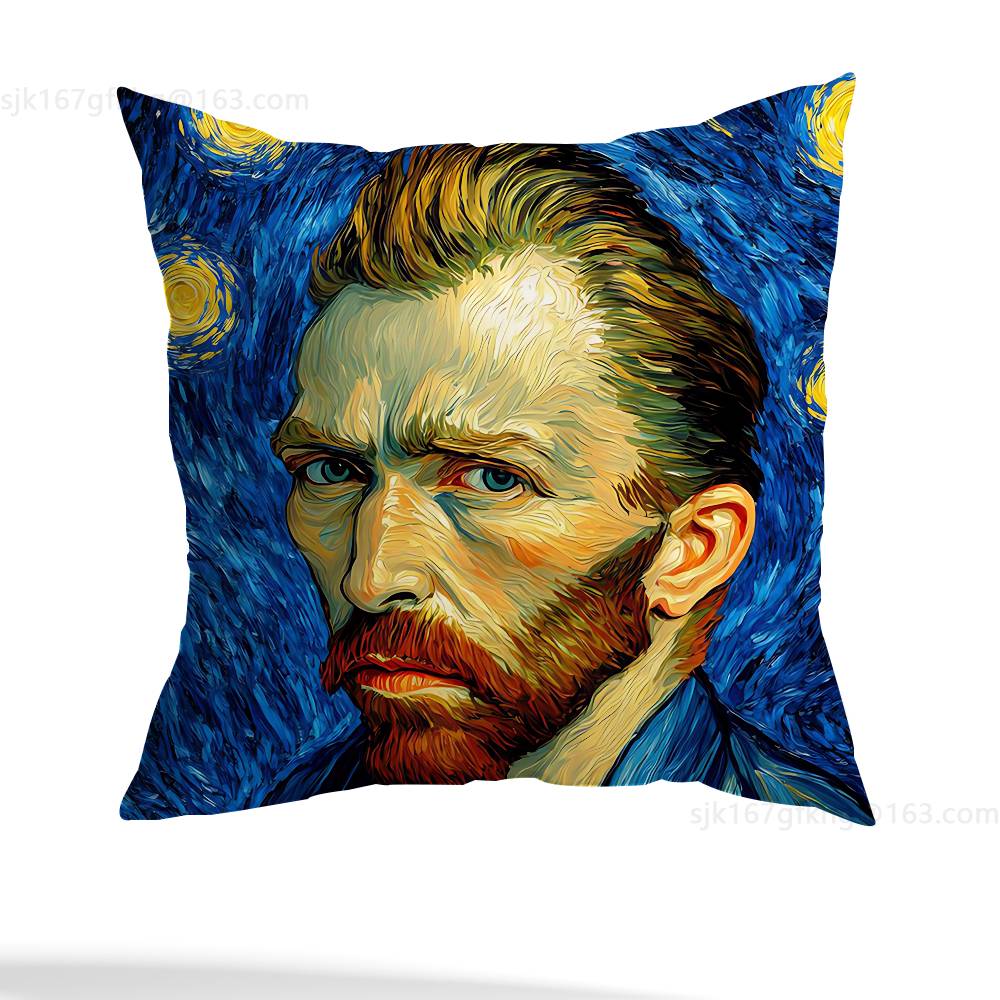 Van Gogh Pillow Case Sofa Living Room Bedroom Headboard Backrest Cushion Square Cushion Nap Time