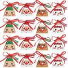 6pcs Christmas Candy Gift Box with Tag Ribbons Cookie Snack Chocolate Packaging Box Bags Xmas New Year Party Navidad Noel