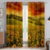 Beautiful Sunflower Sea of Flowers Curtains Living Room Bedroom Kitchen Balcony Window Decor 2 Panel Landscape