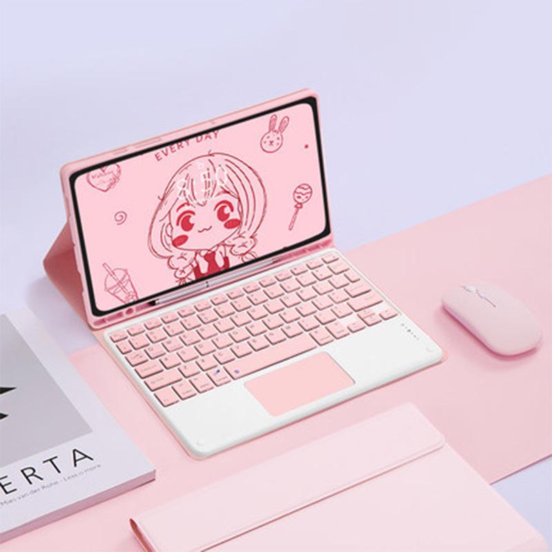 Compatible iPad Air 7th Gen Leather Case with Colorful Backlit Bluetooth Keyboard & Touchpad (10.9")