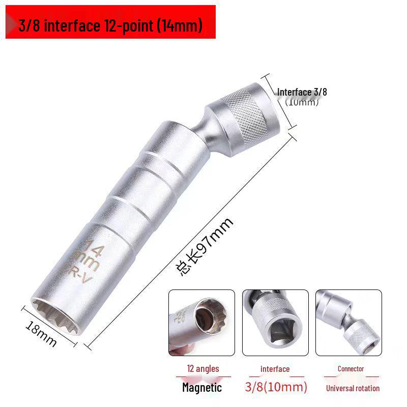 Magnetischer Universal-Zündkerzenschlüssel - 14mm/16mm Ultradünnes Werkzeug für einfache Demontage und Montage