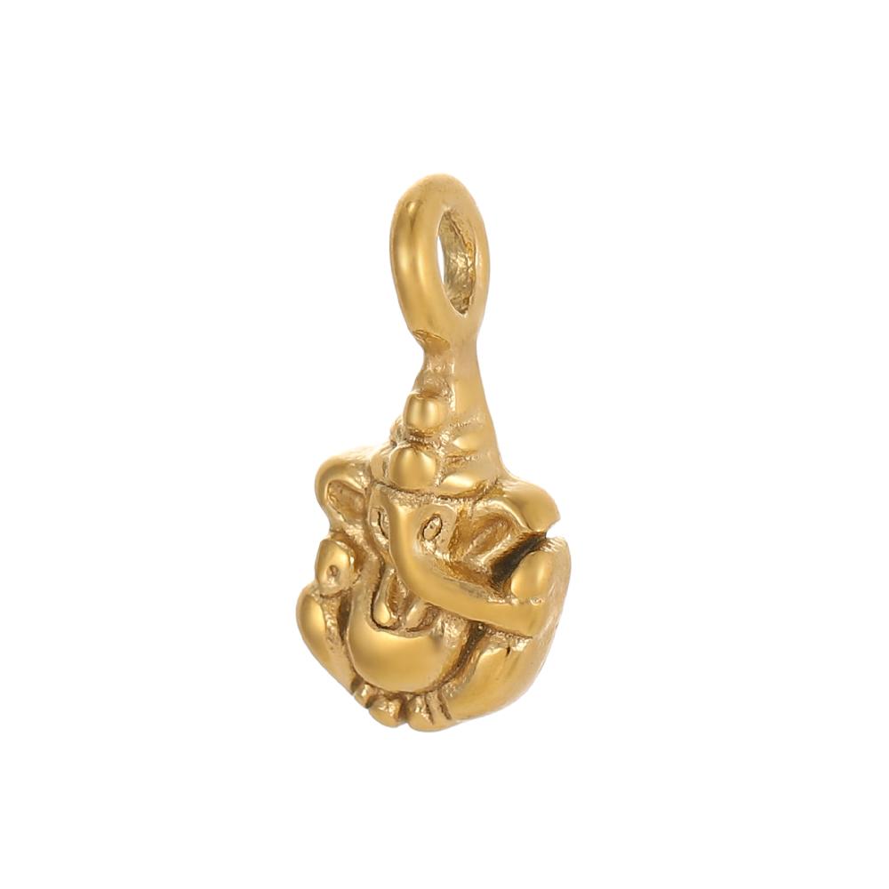 3PCS/LOT CARLIDANA Gold Plated Stainless Steel Charms, Flower Animal Heart Bow Pendants for DIY Necklace Jewelry Making
