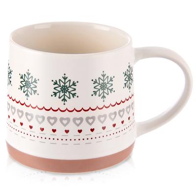 Kubek Porcelanowy Do Kawy Herbaty Ziół Napojów Zimowy Świąteczny 380 Ml