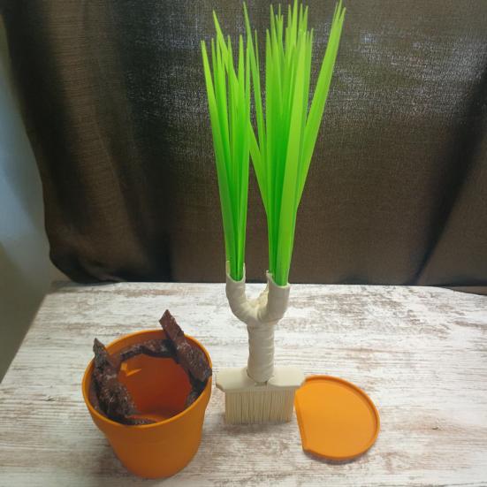 Ozdoba Dračí strom s koštětem, odpadkovým košem, lopatkou, odnímatelné čisticí nástroje, bezprašné