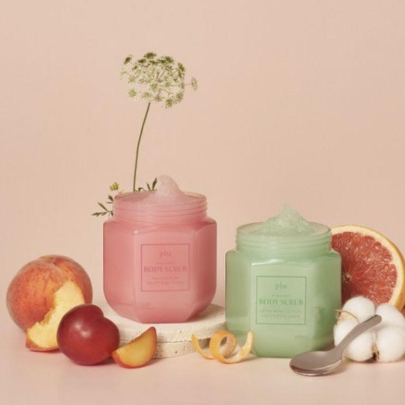 PLU Perfumed Fruity Sugar Body Scrub – Peach & Plum 500g