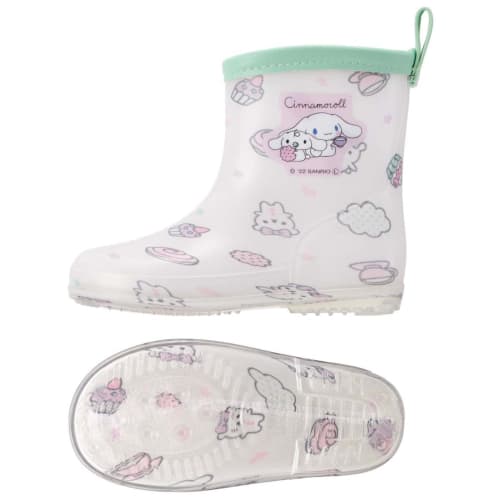 Skater Rain Boots Shoes Boots for Children Cinnamoroll Sanrio Milk with Reflective Tape 14cm Ribt14-a