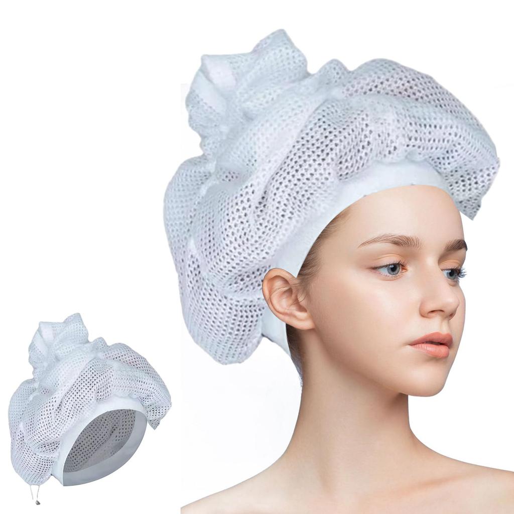 Curly Hair Drying Net Cap, Drawstring Reversible Hair Dryer Net Bag, Quick Dry Hair Bonnet for Curly Hairstyle Styling