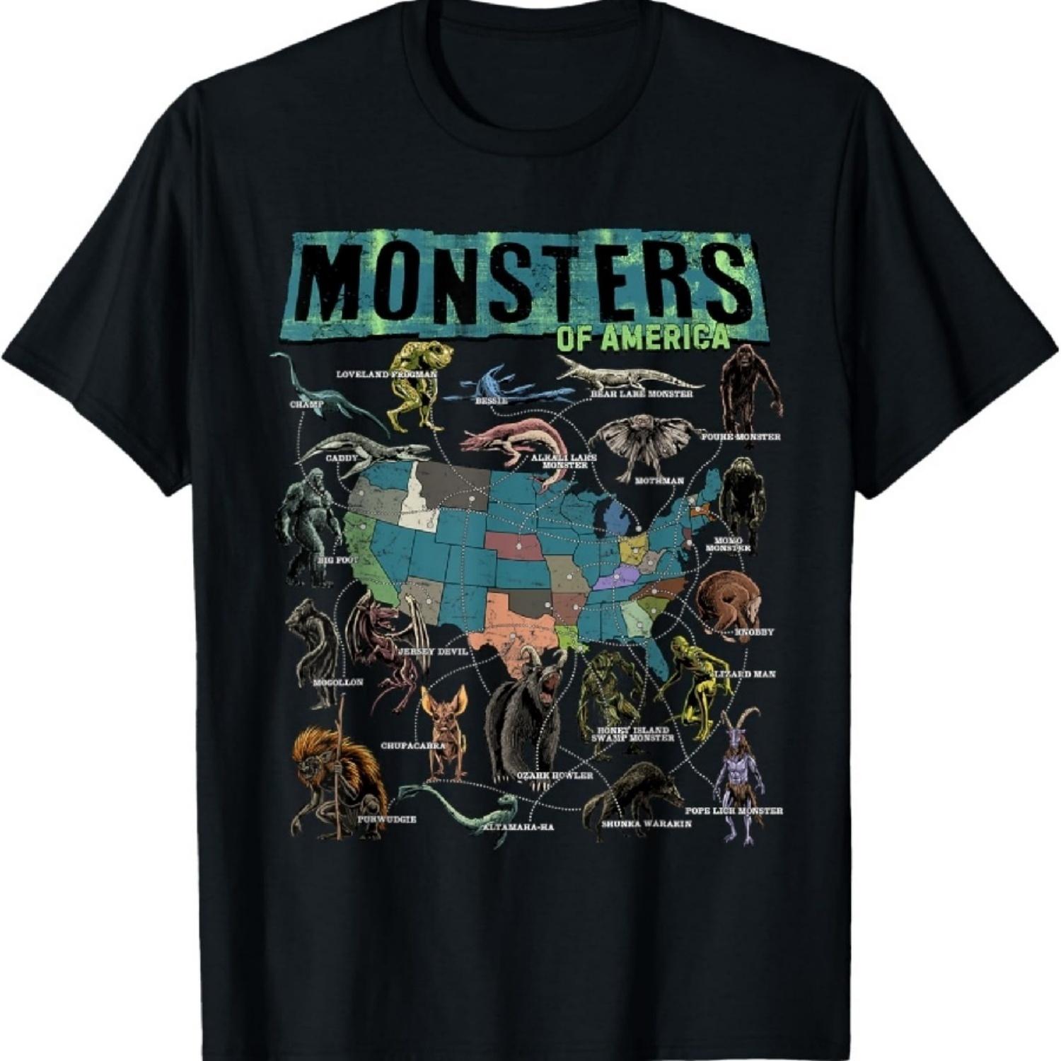 Cryptid Monsters of America Folklore Creature Cryptozoology T-Shirt XXXXXL разноцветный