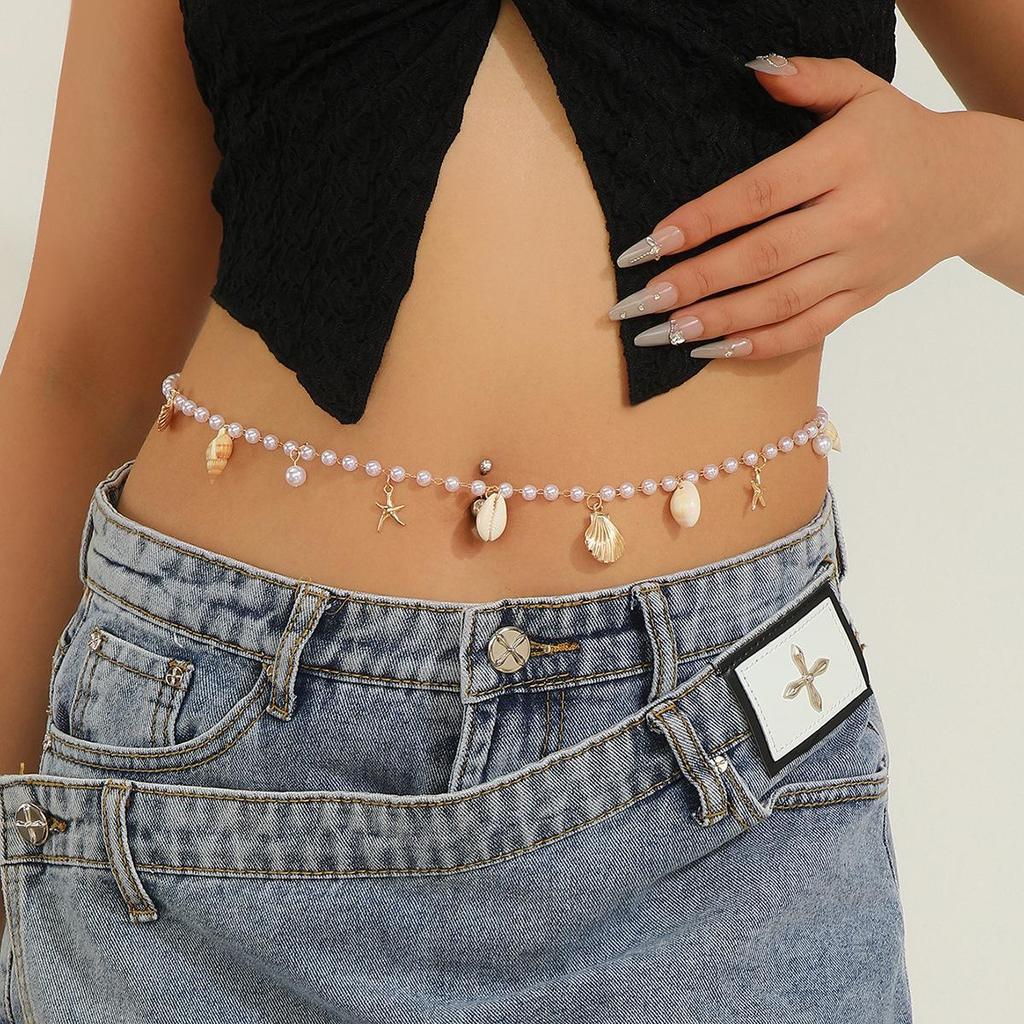 Bohemian Shell & Starfish Pearl Waist Chain for Beach Travel