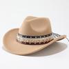 European and American five-pointed star western cowboy hat Tibetan warped woolen top hat men's and women's jazz hat