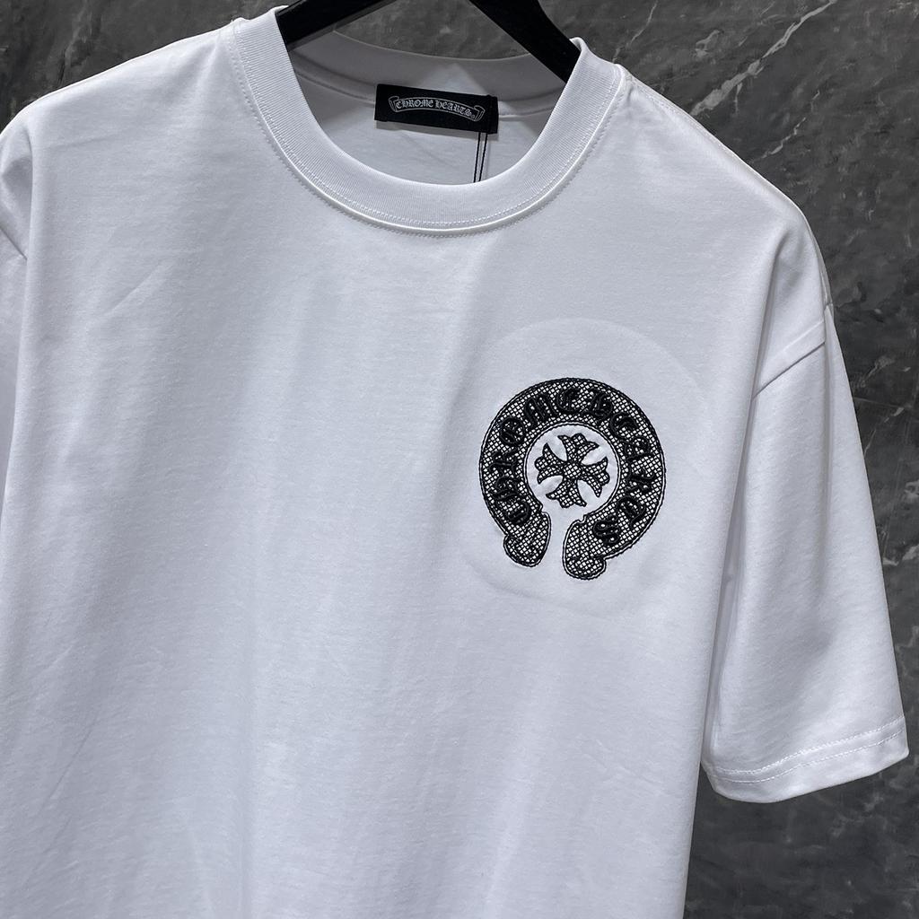 GZ-8926 CHROME HEARTS 2025 Summer New High Quality Cotton Round Neck Loose Large Size Men's and Women's T-shirt Couple T-shirt