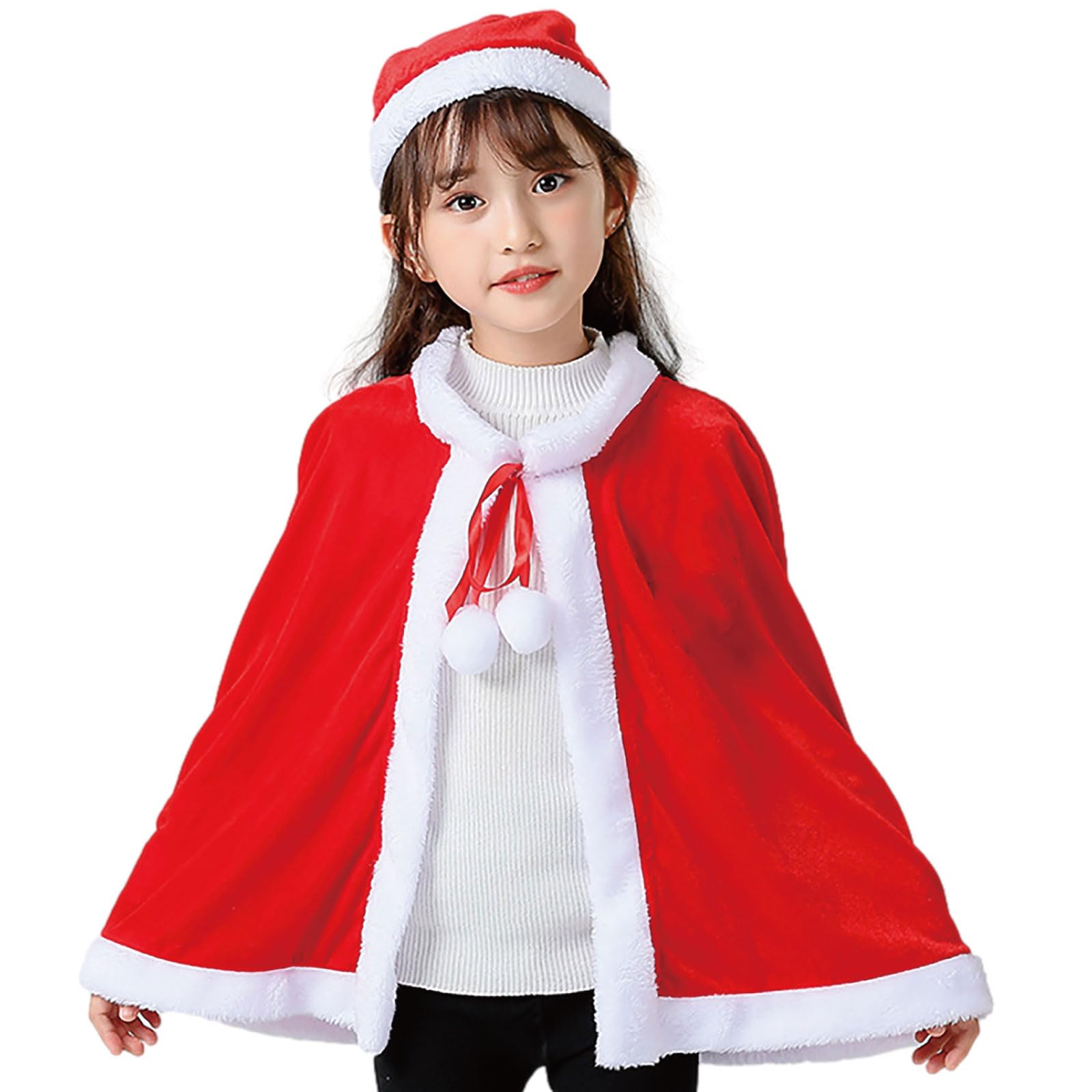 

MORYTRADE Christmas Santa Claus Costume with Cape and Hat for Kids