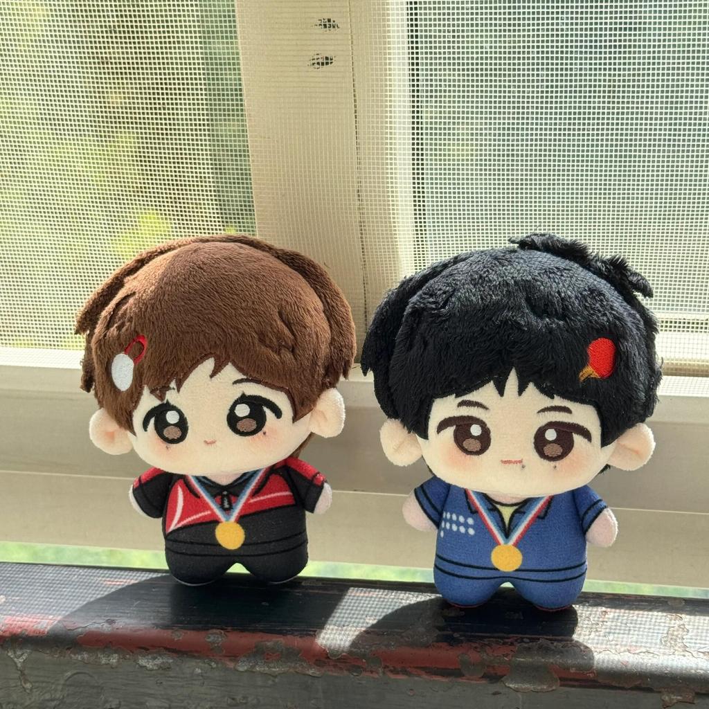 Wang Chuqin Sun Yingsha Plush Doll Set Table Tennis Stars Cute Cotton Doll with Medal Ping Pong Player Stuffed Toy for Fans Collection Birthday Gift