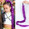 LUPU 32inch Purple Synthetic Braided Wig With Elastic Band and Shiny Colored Tinsel Ponytail, Suitable for Girls'  Hairstyle
