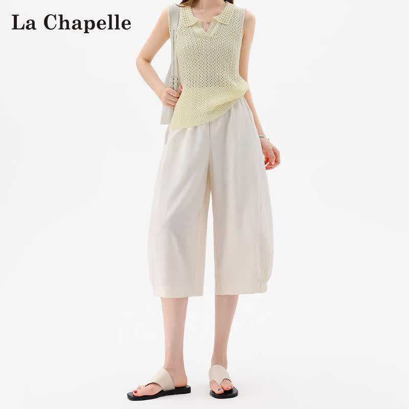 La Chapelle Women s Summer Lyocell Tencel Cropped Harem Pants L