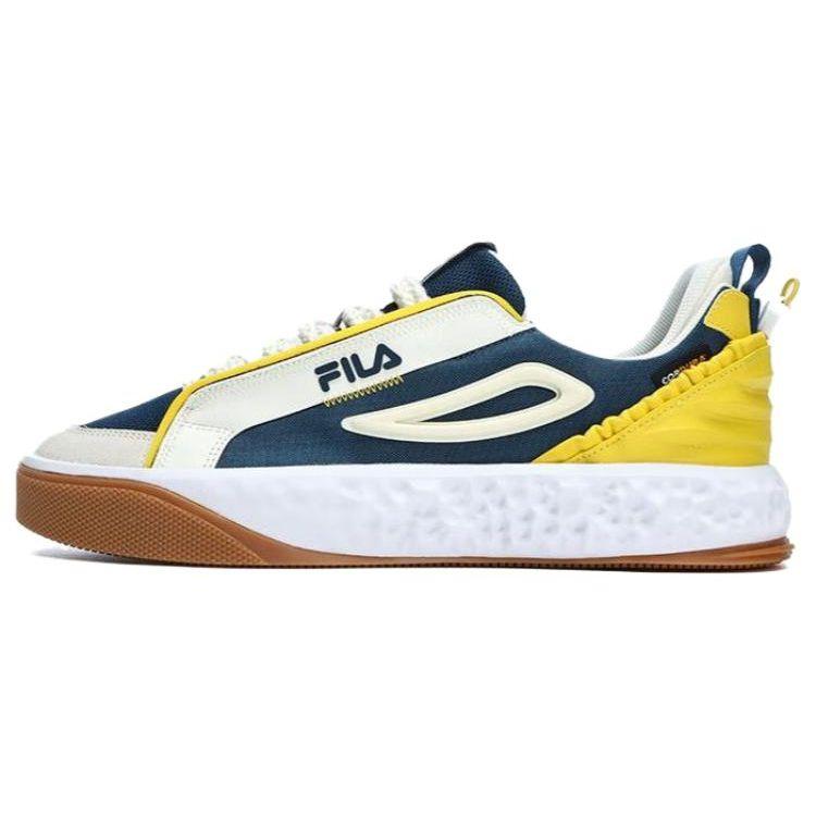 FILA Viva Fabric Non-Slip Shock Absorbing Low-Top Skate Shoes Men Sneakers White Blue F12M323201FBA