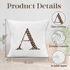 Leopard Print Initial Letter A Throw Pillow Covers, Cheetah Room Decor, Monogram Cheetah Print Decorative Pillowcases Cushion Cases for Home Bedroom