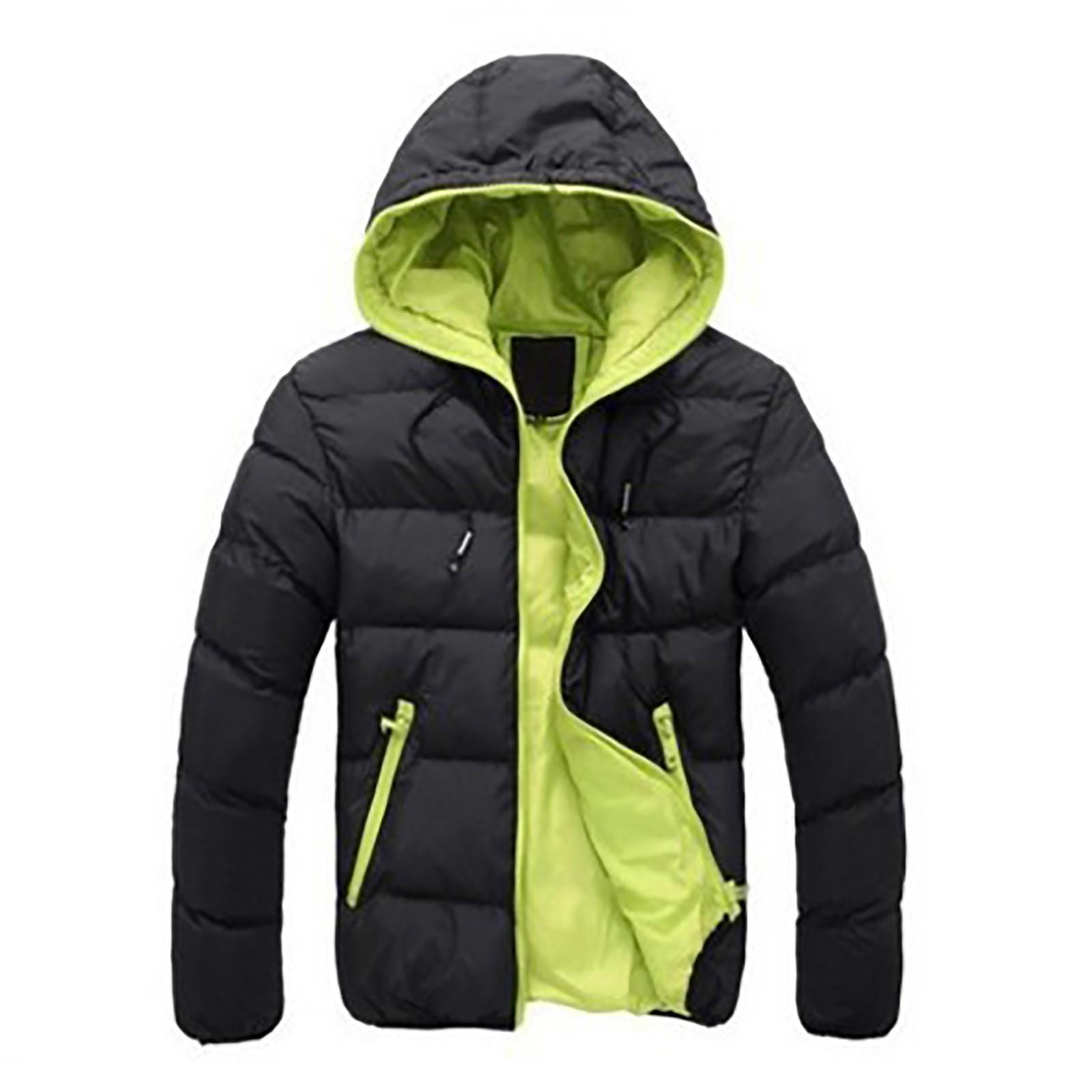 

Мужская хлопковая стеганая куртка с капюшоном Мужская очень толстая теплая короткая хлопковая стеганая куртка XXXXL зелёный