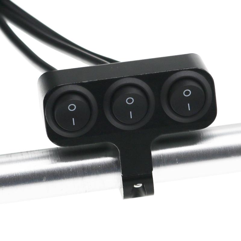 LMoDri Motorcycle Electric Accessories Modified Aluminum Alloy Switches Black Switch Headlights Spotlights Explosion