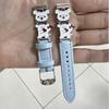 Heart-Shaped Bear Leather Wristband for Apple/Huawei/Xiaomi Devices (14mm) - Trendy Cartoon Design