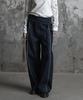 Jenyujeu Studded Belt Striped Denim Pants - Blue