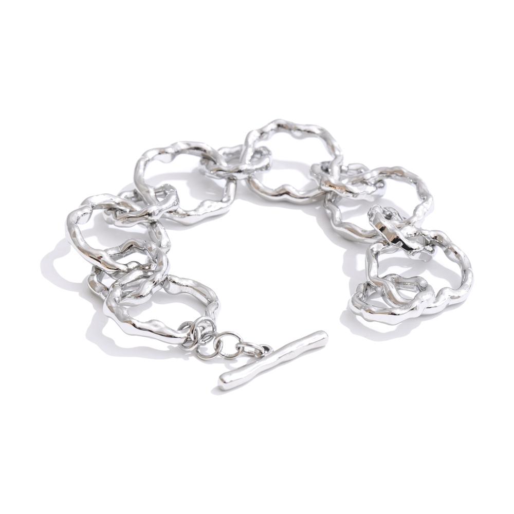 Yhpup High Quality Stainless Steel Handmade Chain Bracelet Bangle Waterproof Texture Toggle-Clasps Wrist Jewelry Exclusive Gift