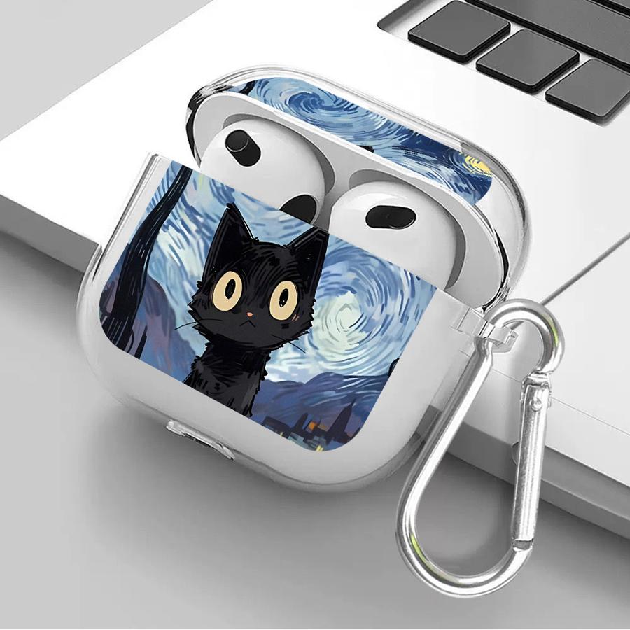 Cartoon Cat Clear Earphone Cases Cover Case For Airpods 4 Pro 2 Pro3 1 Pro2 3