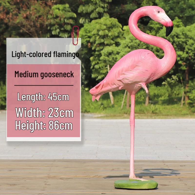 Fiberglass Flamingo Sculpture for Garden and Pond Decorations