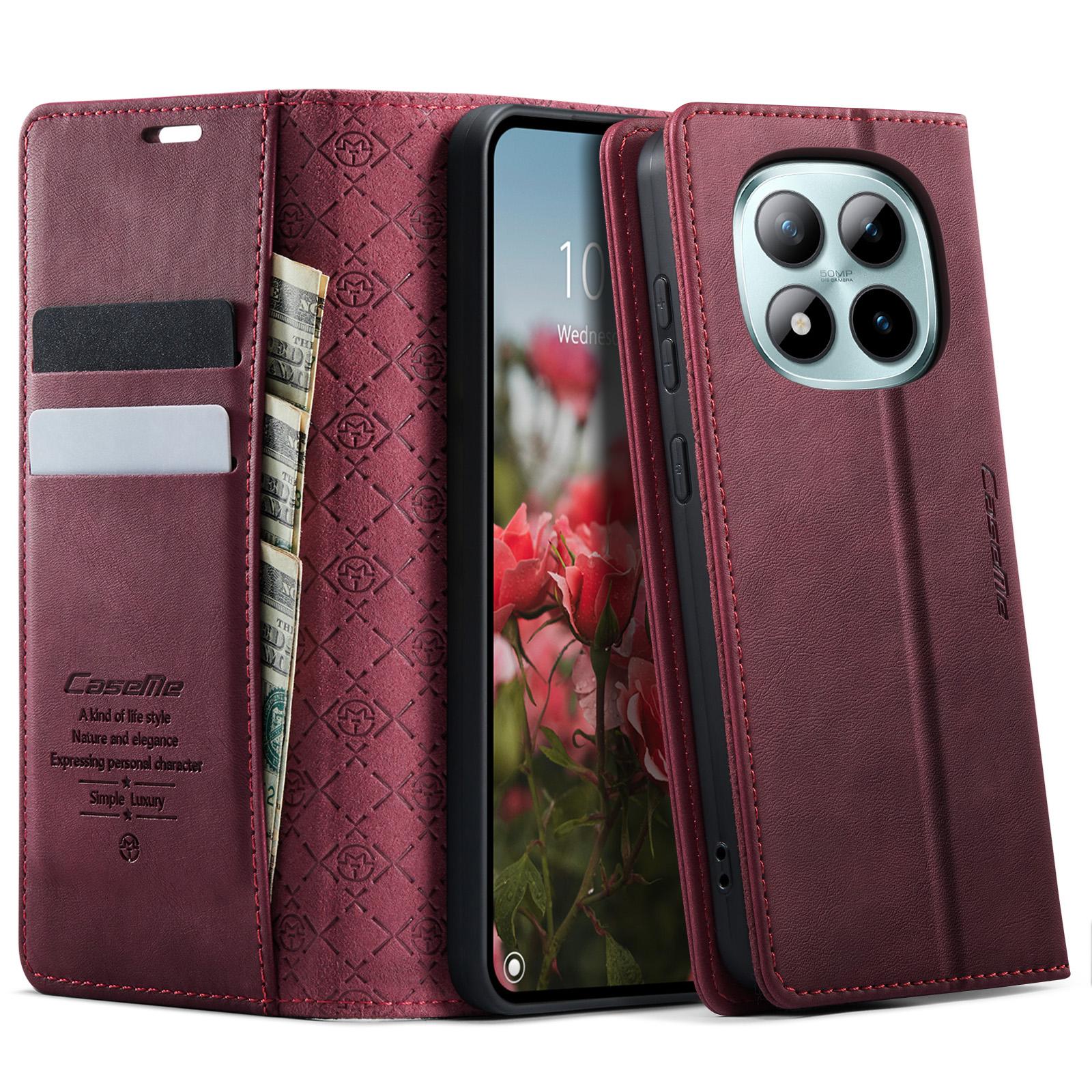 

Для Xiaomi Poco M8 Pro 5G/Redmi Note 15 Pro+ 5G (Глобальный) Чехол-кошелек CASEME серии 033 с защитой от RFID, подставка, кожа с текстурой теленка, чехол для телефона