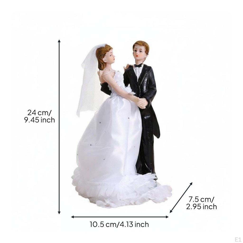 Decorazione Torta Nuziale Resina Artigianato Figurine Sposi Coppia Elegante Decorazione per