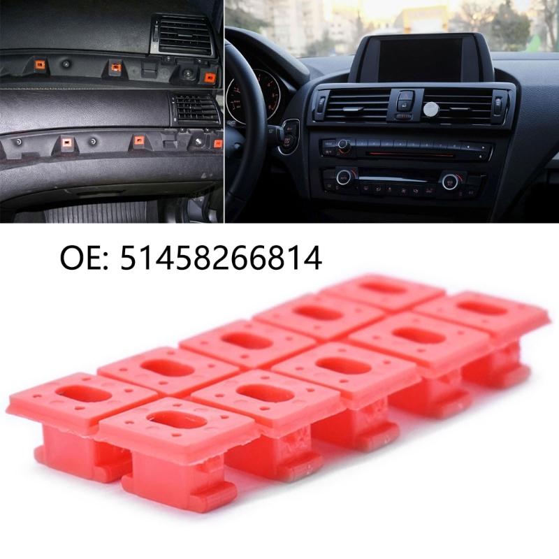Interior Trim Clips Red Plastic Dashboard Fasteners for E46 E65 E66 E83 323i, Car Panel Retaining Parts for Maintenance and Spare Service