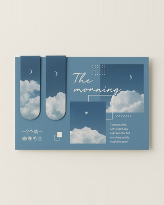 2Pcs Magnetic Bookmark Romantic Cloud Sky Landscape Simple & Literary Book Marker Clip for Book Lover Cute Book Paging Marker Magnet To Locate
