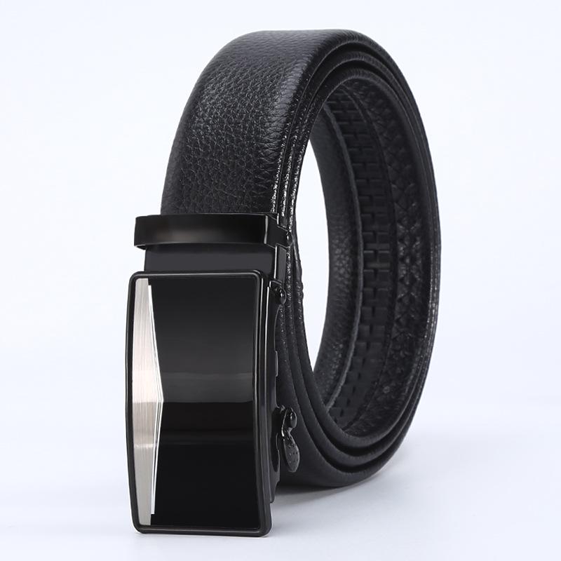 

Мужской ремень из высококачественной кожи с автоматической пряжкой - новый деловой повседневный стиль 130cm