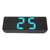 Blue Number Display LED Mirror Clock USB Battery Powered Bedside Clock  For Bedroom