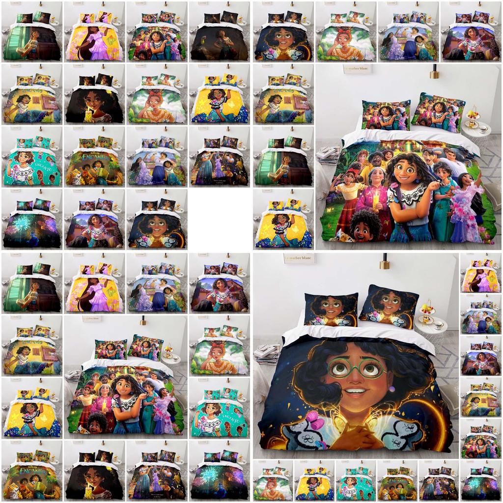 Disney Encanto Cartoon Print 2/3-pcs Bed Set Soft Bedding Set Cover