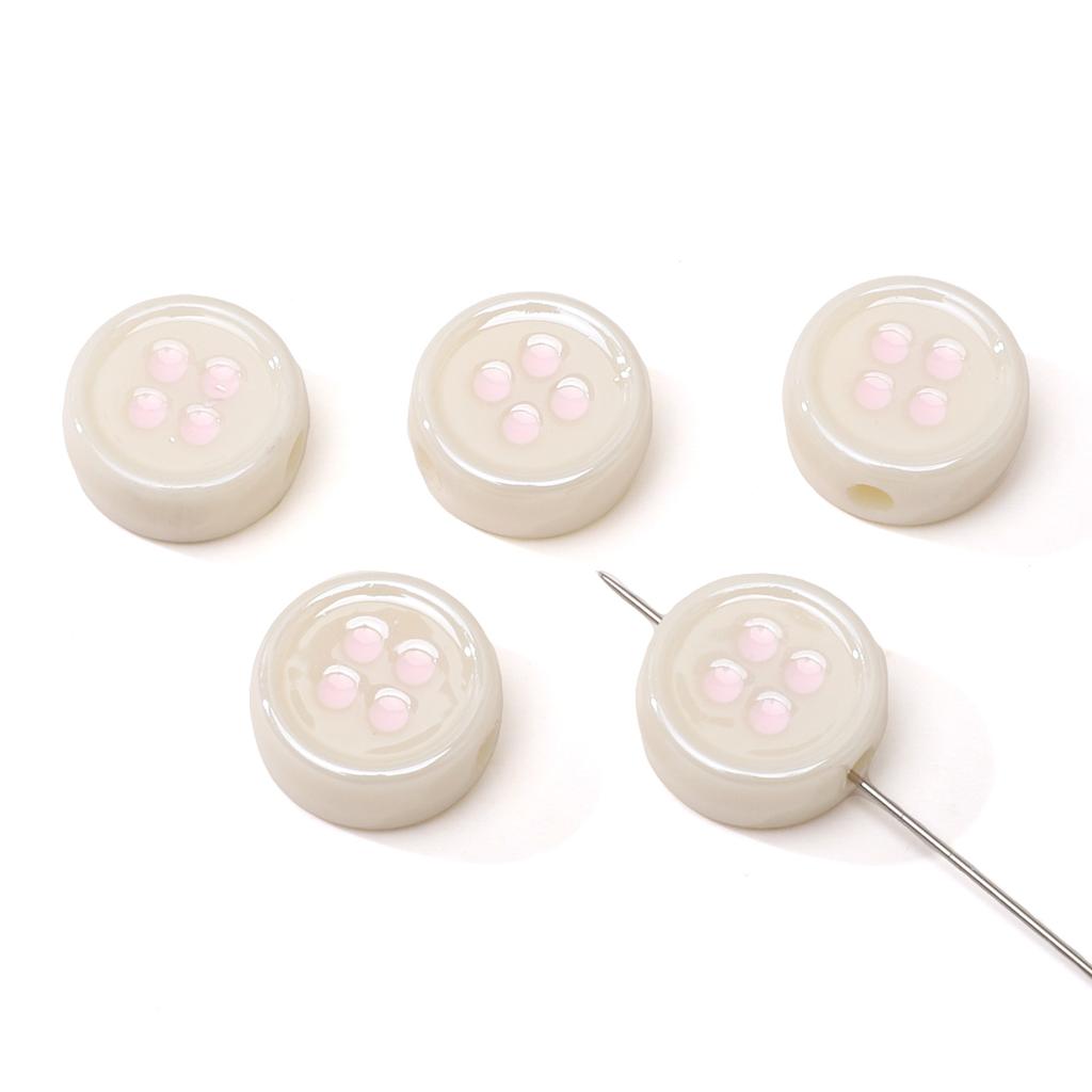 Acrylic Dopamine Oil Droplets Flower Button Beads for DIY Jewelry 1 Set
