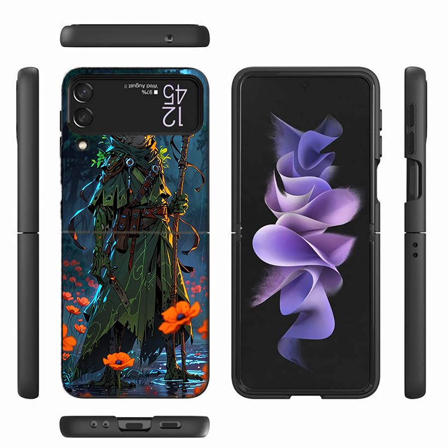Cute Mouse Axolotl Frog Wizard Phone Case For Samsung Z Flip 6 7 5G Z Flip 5 Galaxy Z Flip 3 4 5G ZFlip Shockproof Hard Cover TP