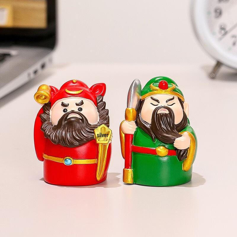 Fumede Zhong Kui & Guan Gong Auspicious Office Ornament