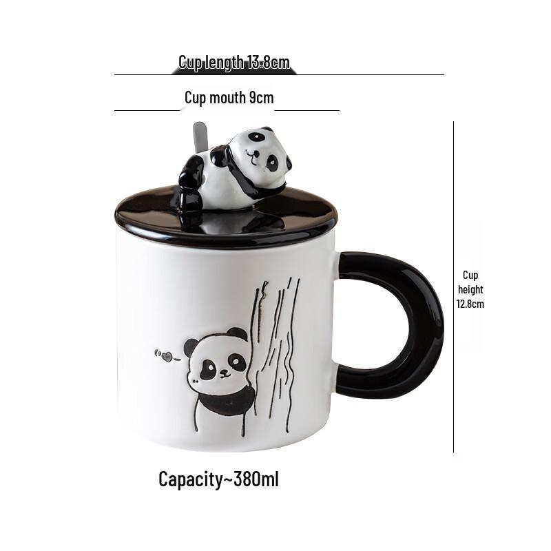 Shangqi Hand-Painted Cute Panda Ceramic Mug