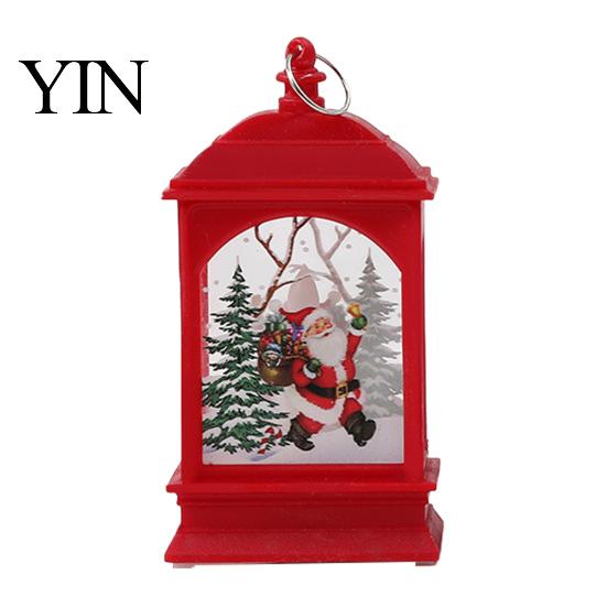 Storytelling Scene Light Vintage Christmas Lantern Night Light, Rectangular Glowing Tabletop Decor for Slender Design Bedside Lamp Mantel Party,