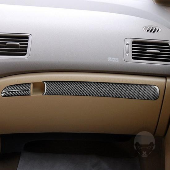 3Pcs For Honda Civic Carbon Fiber Interior Passenger Side Dashboard Cover Trim